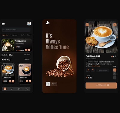 An establishment that primarily serves various types of coffee. app design coffee design dashboard graphic graphic design landing page ui ux uxui web page design website website design