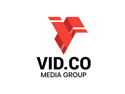 Vid.co Logo app branding clean color colour contest design graphic graphic design illustration logo media modern red redesign ui unofficial video