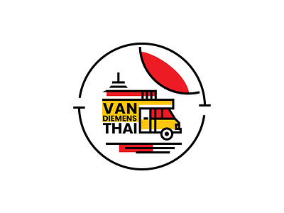 Van Diemens Logo app branding color colour design food graphic graphic design illustration logo modern pagoda pagode simetric simple thai thai food ui van