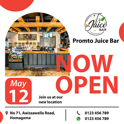 Juice Bar Opening branding design graphic design illustration juice juice bar logo opening photoshop promto social media post