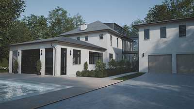 Summit View Residence: Back 3d arch architecture archviz blender home house modeling render visualization