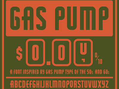 Gas Pump Font art deco font custom font design font illustration logo retro type typography vintage