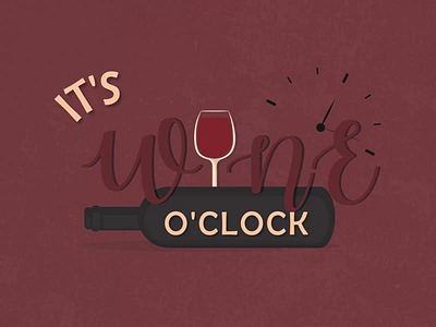 It's Wine O'clock 🍷 2d animation adobe after effects adobe illustrator animated animation bottle bottle rolling clock faux 3d glass graphic design motion graphics rolling spinnig type typography wave warp wine wine bottle wine glass