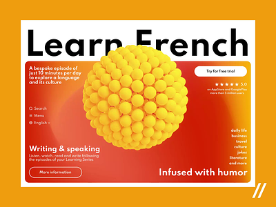 Language Learning Web App app app screen design branding dashboard design education edutech french interface landing language learning purrweb ui ux web app web ui