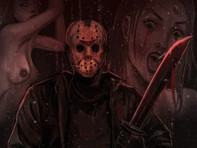 Jason voorhees art artist design fanart goth halloween illustration