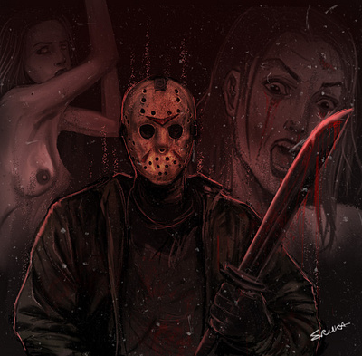 Jason voorhees art artist design fanart goth halloween illustration