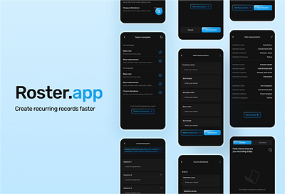Roster.app - Mobile Interactions & Prototype animation dark mode interaction mobile note app uiux design
