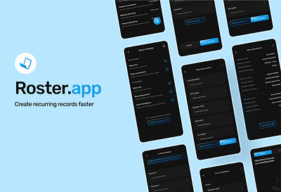 Roster.app - Mobile Interactions & Prototype animation dark mode interaction mobile note app uiux design