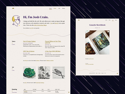 Josh Crain Personal Website 11ty blog css design eleventy html illustration personal site responsive rwd typography ui webdesign website