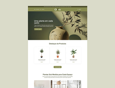 Oliivo - UX/UI Design homepage oliivo website plants website uxui design