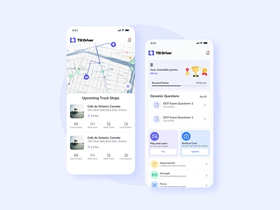 Drivers Community App UI Design- Healthcare and Learning App android design app design app ui design driver app education app health app ios design learning app light theme mobile app design mobile design ui design uiux design