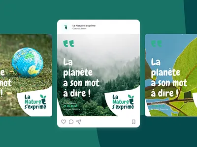 Social media visual language design for La nature s'exprime brandidentity branding design instagram logo logodesign social media