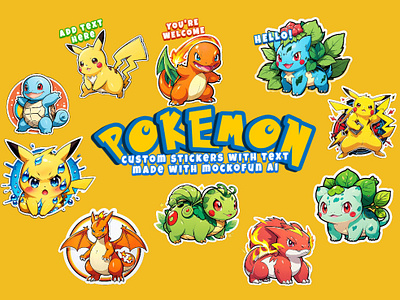 Pokemon Stickers freebie graphic design logo mockofun pokemon sticker