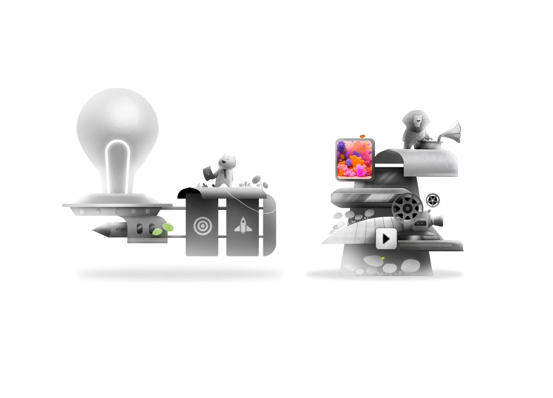 Visual language animation branding illustration motion graphics ui