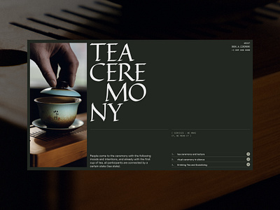 Tea Ceremony concept design grid mainpage ui web webdesign