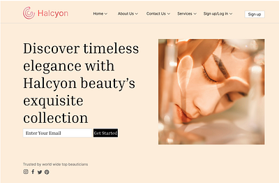 Halcyon Beauty graphic design ui web design