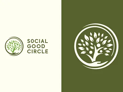Social Good Circle Logo Design branding creative leaf logo logo logo design minimal natural logo social logo tree logo unique logo