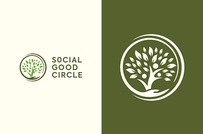 Social Good Circle Logo Design branding creative leaf logo logo logo design minimal natural logo social logo tree logo unique logo