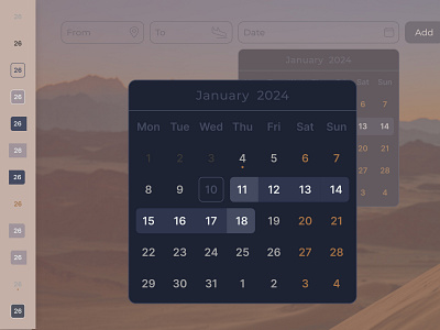 A Flight Aggregator Calendar calendar design travel ui ux