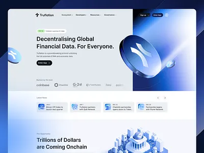 Truflation — Website DeFi design — branding crypto app design app design art direction blockchain branding crypto decentralised defi homepage logo design token wallet web3