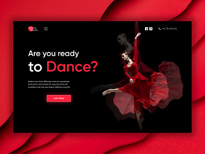 Dance Studio Design Concept concept dance dancing design page ui ux