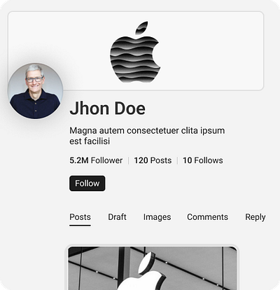 Apple User Profil - Daily UI #006 apple dailyui designchallenge dribbble graphic design ui uxdesign