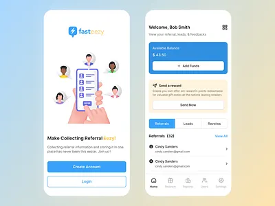 Fasteezy - Mobile Application mobile app mobile design referral app referral collection ui uxdesign
