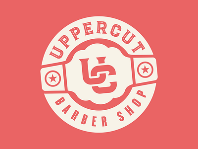 Uppercut Barber Shop Badge barber barber shop branding champion design graphic design identity illustration logo mark north carolina wrestling