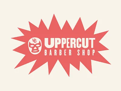 Uppercut Barber Shop Alt Logo barber barbershop brand practice branding design graphic design identity illustration logo lucha lucha libre luchador mark north carolina wrestling