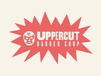 Uppercut Barber Shop Alt Logo barber barbershop brand practice branding design graphic design identity illustration logo lucha lucha libre luchador mark north carolina wrestling