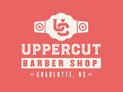 Uppercut Barber Shop barber barber shop branding champion charlotte design graphic design identity illustration logo lucha lucha libre luchador mark north carolina