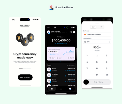 Cryptocurrency platform exploration app crypto payment ui uiux ux