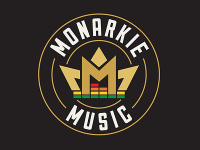 Monarkie Music Badge audio engineer audio production badge branding design graphic design illustration logo mark music producer