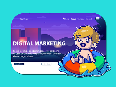 Landing Page for Business agency art branding business cartoon company concept cute design display flat design graphic design holidays illustration landing page logo product ui ux website