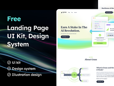 Free Landing Page on Figma camping design design system faq figma footer free gradiant graphic design header hearo home page illustration interface landing review ui ui kit uiux ux