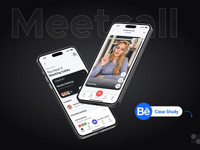 Meetcall App | Mobile App Design | UI/UX Case Study app design app design case study app ui branding case study conference app design conversation app design logo logo design meet app meeting app mobile app mobile app case study mobile app design ui ui design user interface ux ux design