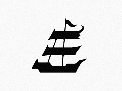 Ship + letter E boat branding e logo ship