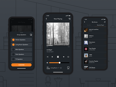 Refreshing the Mobile Music Experience app ios mobile music smart home ui ux visual design