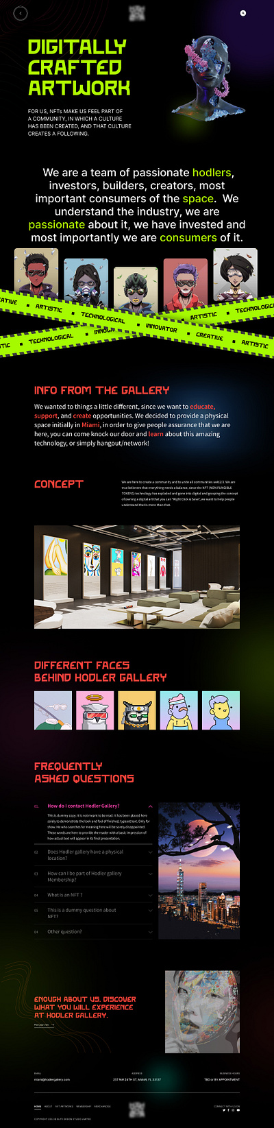NFT Gallery Landing page WIP (nftgallery) crypto design etherium interaction landing page nft (landing page) nft gallery nft marketplace token ui ux web webdesign