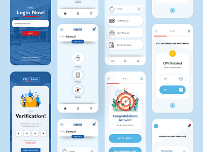 App Design for YES Bank Employee Training Module adobe xd app design app ui carvingdezine design employee figma graphic design module training ui ui design ui ux ux ux design vector