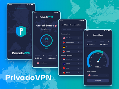 Privado VPN (Private VPN) Gradient BG🔥 graphic design ui