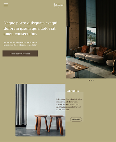 Furniture Store Web Design design ui user experience webdesign