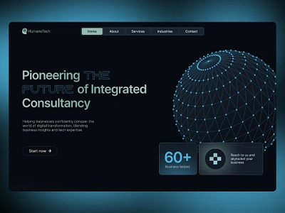 HumaneTech Consultancy Website consultancy consultingbusiness consultingwebsite dark theme design hero section ui web design webdesign webflow website design