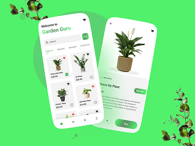 Luxury Plant Mobile App Design mobile app mobile app design plants page