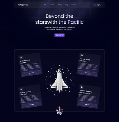 PASIFIK Landing page 3d animation app blue branding design figma galaxy graphic design landingpage logo motion graphics page ui uidesign ux uxdesign uıdesıgn web