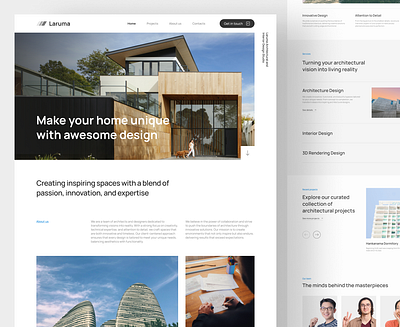 Laruma - Architecture Agency Landing Page architecture interior landing page uiux design website