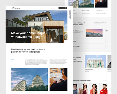 Laruma - Architecture Agency Landing Page architecture interior landing page uiux design website