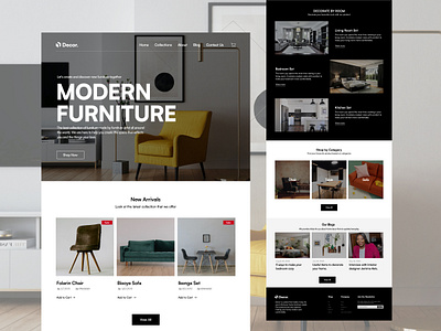 Decor [User-Friendly Furniture E-Commerce] app branding design landing page logo ui ux