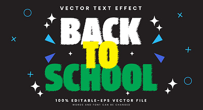 Back To School 3d editable text style Template draw