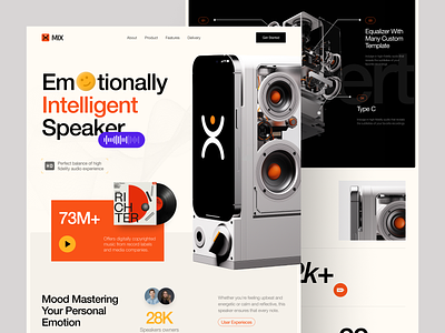 MIX Intelligent Speaker - Website aesthetich art concert design eccomerce interaction landing page minimalist product shop sound ui website